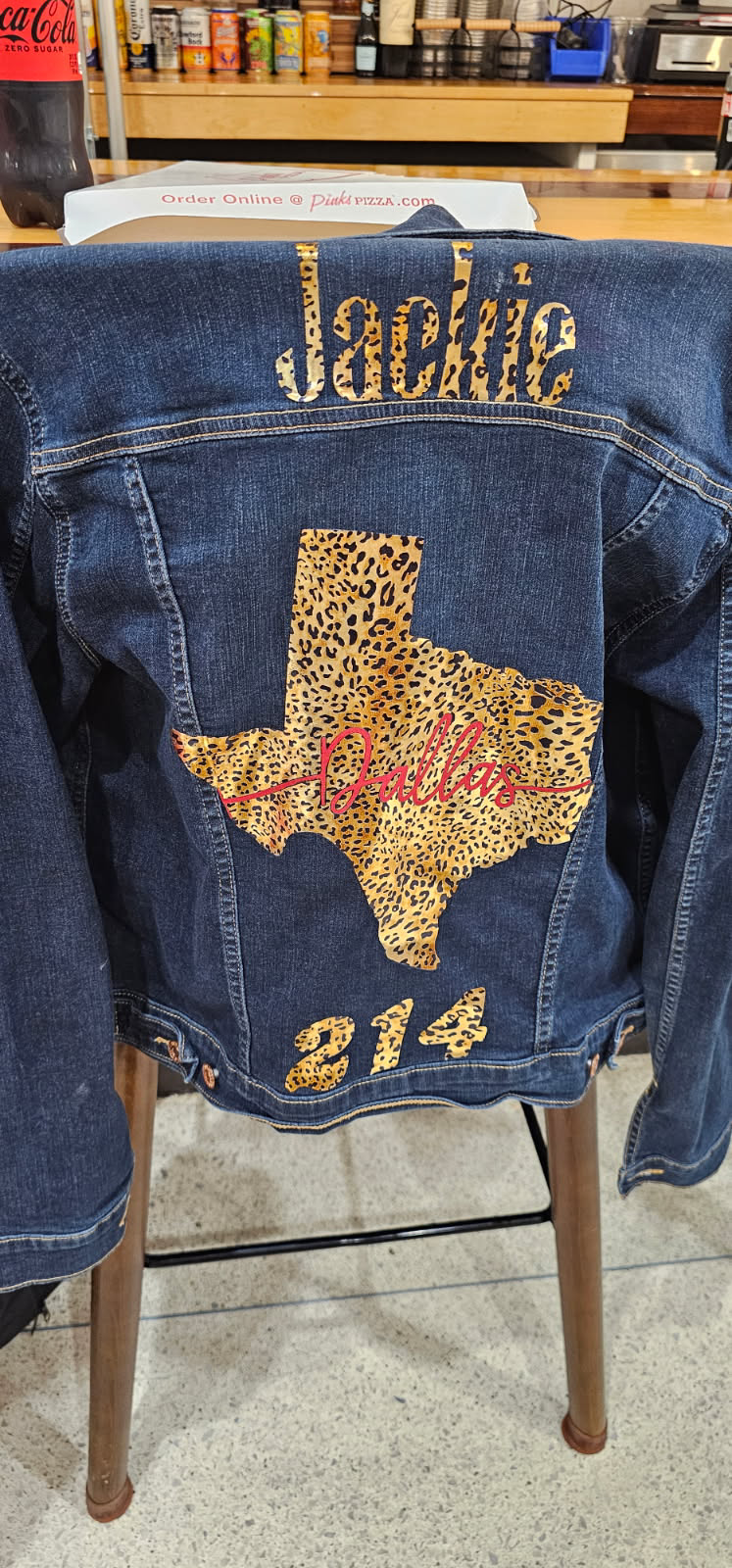 Custom denim jacket detail